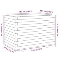 Plantenbak 70x40x49,5 cm massief grenenhout wit - thumbnail
