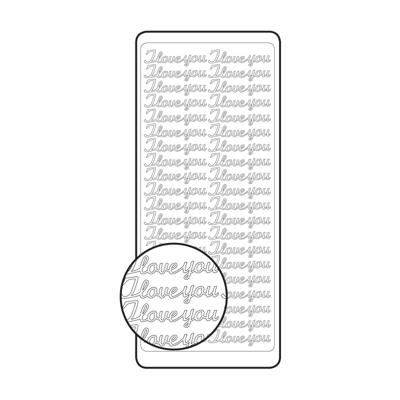 Vaessen Creative • sticker 10x23cm 10pcs zilver "i love you"