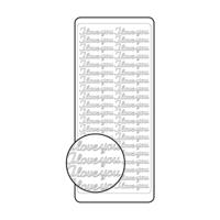 Vaessen Creative • sticker 10x23cm 10pcs zilver "i love you" - thumbnail