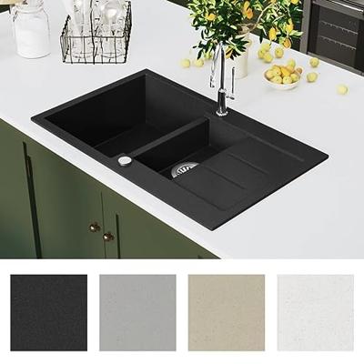 Gootsteen dubbele bak graniet zwart Gootsteen dubbele bak graniet zwart