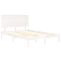 Bedframe zonder matras massief grenenhout wit 140x200 cm - thumbnail