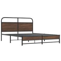 Bedframe zonder matras bewerkt hout bruin eikenkleur 150x200 cm - thumbnail