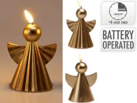 Ledkaars engel 11cm goud - assortiment - thumbnail