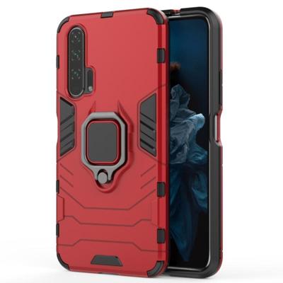 PC + TPU schokbestendige beschermhoes met magnetische ring houder voor Huawei Honor 20 Pro (rood) PC + TPU schokbestendige beschermhoes met magnetische ring houder voor Huawei Honor 20 Pro (rood)