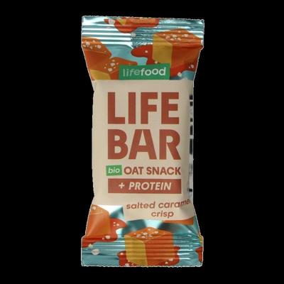 Lifefood Lifebar oatsnack proteine salted caramel crisp bio 40 Gram