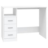 Bureau met lades 102x50x76 cm bewerkt hout wit - thumbnail
