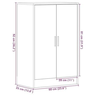 VidaXL Schoenenkast 60x35x92 cm spaanplaat zwart eikenkleurig VidaXL Schoenenkast 60x35x92 cm spaanplaat zwart eikenkleurig