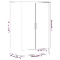 Schoenenkast 60x35x92 cm spaanplaat zwart eikenkleurig - thumbnail