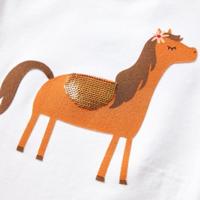 Kindershirt met lange mouwen dierenprint 140 ecrukleurig - thumbnail