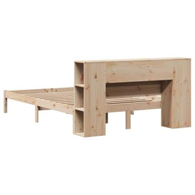 Bed met boekenkast zonder matras massief grenenhout 140x190 cm - thumbnail