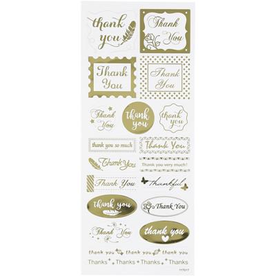 Creativ Company Stickers, thank you, vel 10x24 cm, ca. 19 stuk, goud, 1 vel