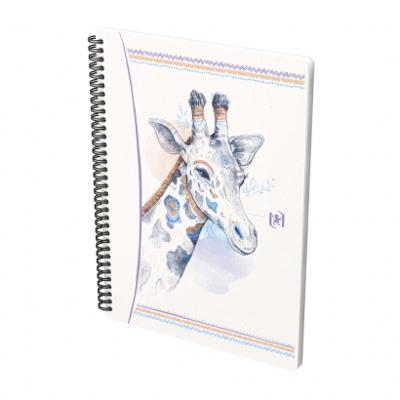 Oxford Boho Chic spiraalblok, ft A5, 120 bladzijden, geruit 5 mm, geassorteerde kleuren