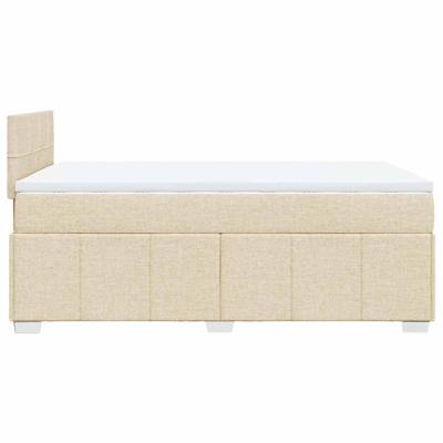Boxspring met matras stof crèmekleurig 120x200 cm - thumbnail