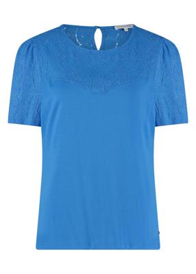 Tramontana C22-11-404 Top Jersey Lace S/s T-shirt Korte Mouw 005800-aqua