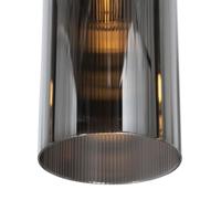 QAZQA Art Deco hanglamp zwart met smoke glas 4-lichts - Laura - thumbnail