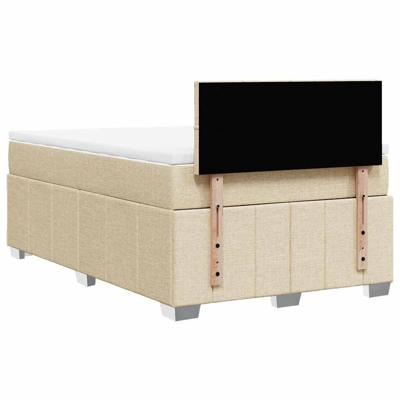Boxspring met matras stof crèmekleurig 120x200 cm - thumbnail