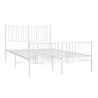 Bedframe met hoofd- en voeteneinde metaal wit 135x190 cm - thumbnail