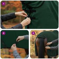 VidaXL Paardendeken volledig donkergroen polyester - thumbnail