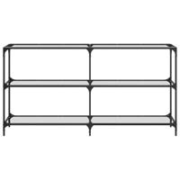 Wandtafel met transparant glazen blad 158,5x30x81 cm staal - thumbnail