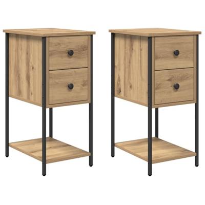 Nachtkastje 2 pcs artisanaal eikenkleurig 32 x 42 x 70 cm