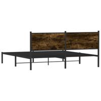 Bedframe zonder matras metaal gerookt eikenkleurig 183x213 cm - thumbnail