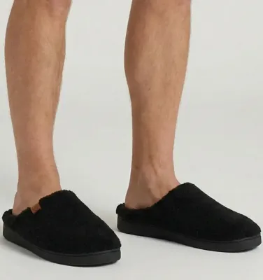 Warme teddy heren slippers - Heren pantoffels met stevige zool - Wollen slippers