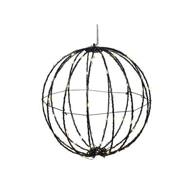 Bal zwart 20cm 50LED timer op batterij
