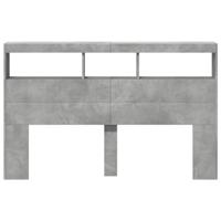 Hoofdbordkast met LED-verlichting 160x17x102 cm betongrijs - thumbnail