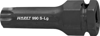 HAZET Krachtdopsleutelbit 990S-18LG · 1/2 inch (12,5 mm) vierkant hol, 24 mm buitenzeskant · Binnenveeltandprofiel XZN · SW M18