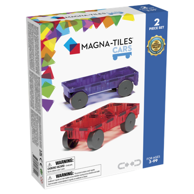 Magna-Tiles Auto's uitbreidingsset rood/paars 2 stuks