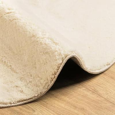 VidaXL Vloerkleed huarte laagpolig zacht wasbaar ø 80 cm crème