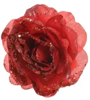 Roosclip d14h8.5cm kerstrood - thumbnail