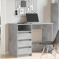 Bureau 102x50x75 cm bewerkt hout betongrijs - thumbnail