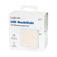 LogiLink LED013 LED013 LED-nachtlamp met schemerschakelaar Vierkant LED Warmwit Wit - thumbnail