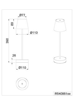 Trio Oplaadbare tafellampMartinez wit - R54086131