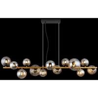 Globo Gouden hanglampRiha design met amber glas - 56135-13H - thumbnail