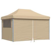 Partytent inklapbaar pop-up met 4 zijwanden beige - thumbnail