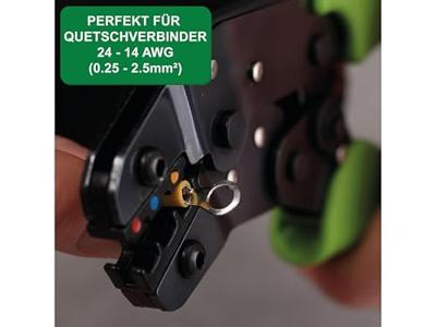 Quadrios 22T013 22T013 Krimptang Geïsoleerde kabelschoenen, Doorverbinders 0.25 tot 2.5 mm²