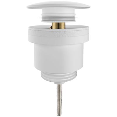 Clickwaste Afvoerplug Mat Wit Messing - Luxe en Duurzaam Design