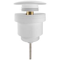 Clickwaste Afvoerplug Mat Wit Messing - Luxe en Duurzaam Design - thumbnail