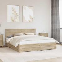 Bedframe met hoofdeinde Sonoma Eiken 180 x 200 cm Bewerkt hout - thumbnail