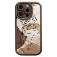 iPhone 13 Pro bruine case - Abstract gezicht bruin - thumbnail