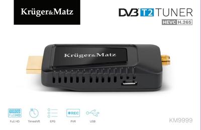 KRUGER & MATZ mini DEKODER DVB-T2 H.265 HEVC KM9999