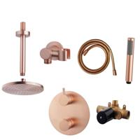 Wiesbaden Inbouw Regendouche Set Caral Plafonduitloop Geborsteld Koper - thumbnail