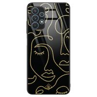 Samsung Galaxy A32 5G glazen hardcase - Abstract faces - thumbnail