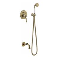 Badkraan Tres Clasic | Inbouw | Mengkraan | Incl.Inbouwdeel | 2-weg | Vintage | Messing mat - thumbnail