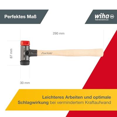 Wiha Kunststof hamer Safety | middelzacht/hard | met hickorysteel | rond-slagkop | 30 mm - 26611 - 26611
