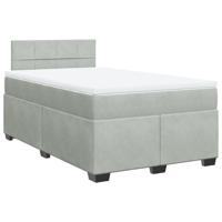 Boxspring met matras fluweel lichtgrijs 120x200 cm - thumbnail
