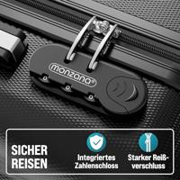 Reiskoffers Zwart 3-delig ABS met gratis accessoires - thumbnail