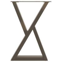 Eettafelpoten 2 st 60x(72-73,3) cm staal naturel - thumbnail